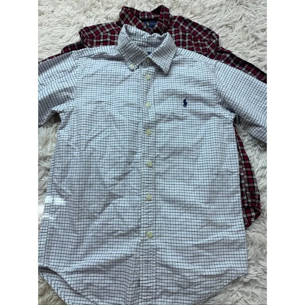 3 piece boys button down dress shirts & vest bundle size 10-12 by Ralph Lauren
